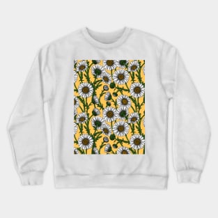 Daisies on yellow Crewneck Sweatshirt